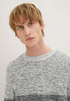 Tom Tailor Mit Struktur  - Trui - Off White Navy Block Stripe -Syntia Delaney 71c01fe57d304d01aae04c237009c612