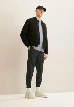 TOM TAILOR Denim Mit Seitlichen Eingrifftaschen - Trainingsbroek - Black And Grey Small Check -Syntia Delaney 73ddcc11926f4003a1cad52637531f0a