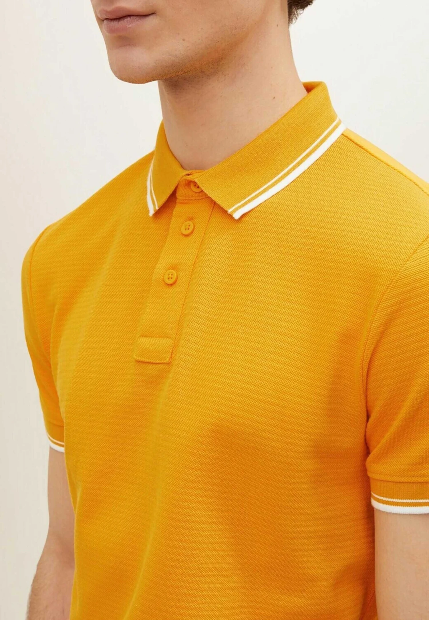 Tom Tailor Im Streifenmuster - Poloshirt - Warm Yellow 6 Tom Tailor Im Streifenmuster - Poloshirt - Warm Yellow - Afbeelding 4