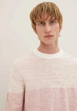 Tom Tailor Mit Struktur  - Trui - Off White Rose Block Stripe -Syntia Delaney 75091d443cbb49bb9de5247f57bf9c6a