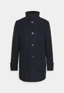 Tom Tailor 2 In 1 - Mantel - Navy Blue Structure -Syntia Delaney 76ccbf67cb674566adabc698f8d90d3a