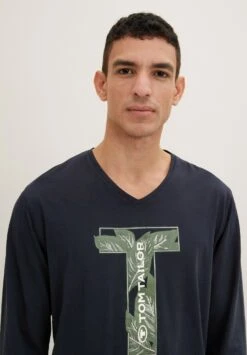 Tom Tailor Mit Logo Print Set - Pyjama - Blue Dark Solid -Syntia Delaney 78a1405cb00f4ff9b8054b892dfe4571