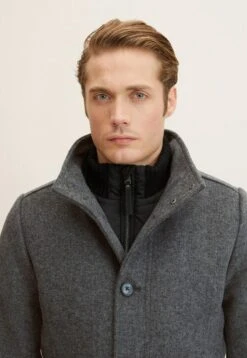 Tom Tailor 2 In 1 - Mantel - Dark Grey Black Herringbone -Syntia Delaney 7b9a4c95d69b4d868a68df6d30552102