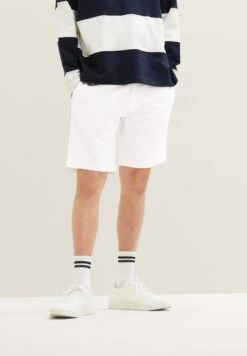 TOM TAILOR Denim Bermuda - Shorts - White -Syntia Delaney 7d38a3cccca54d4c8a0e2433565a37d9