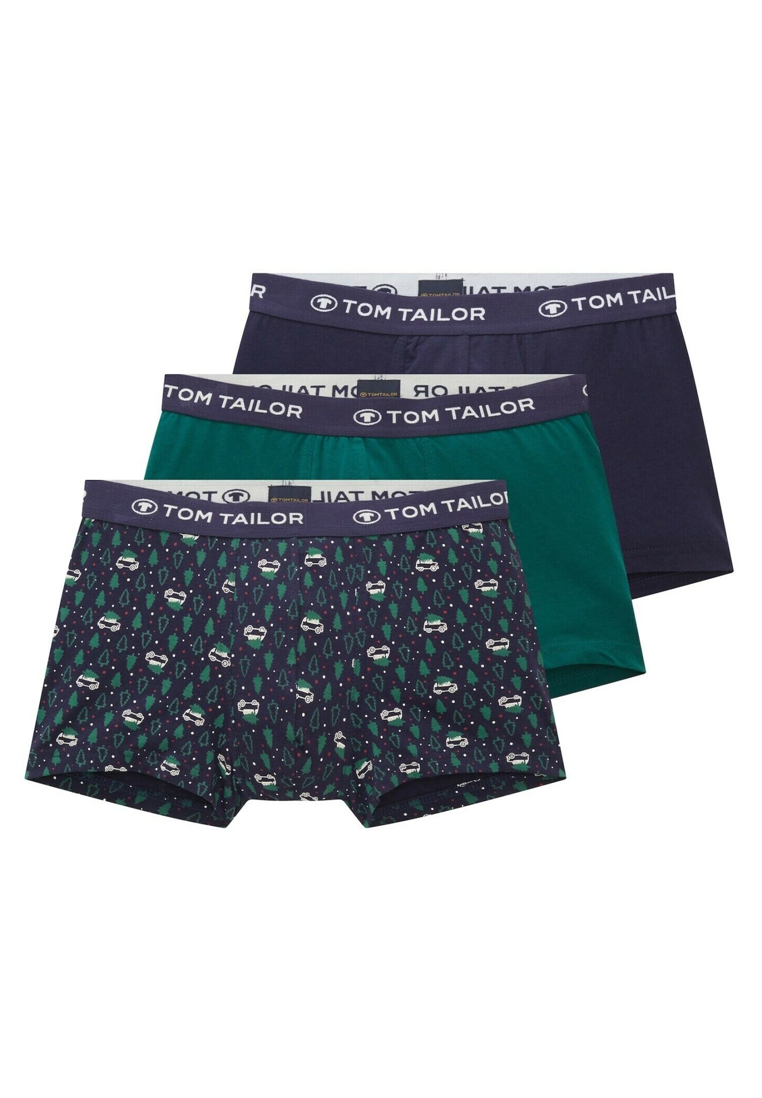 Tom Tailor 3Er Pack Mit Weihnachtsmotiv - Onderbroeken - Green Allover 5 Tom Tailor 3Er Pack Mit Weihnachtsmotiv - Onderbroeken - Green Allover - Afbeelding 3