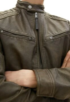 Tom Tailor Imitatieleren Jas - Brown Fake Leather -Syntia Delaney 816cace4eb5f4ecda9755d4a97fb3a58