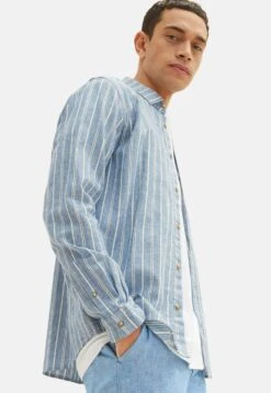 Tom Tailor Gemustertes- Overhemd - Blue Off White Navy Stripe -Syntia Delaney 8463689029bd40e4bf2cb1b03f642ed8