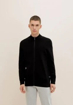 TOM TAILOR Denim Geometric Structured - Vest - Anthracite Gray