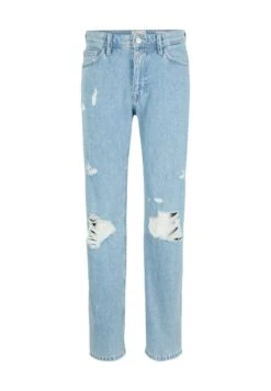 TOM TAILOR Denim Straight Leg Jeans - Destroyed Bleached Blue Denim -Syntia Delaney 8aebc76db3834de1b5dc0f736cb7cf65