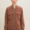 TOM TAILOR Denim Sweater Met Rits - Light Wood Brown