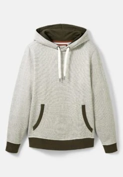 Tom Tailor Mit Kängurutasche - Hoodie - Forest Green White Finestripe -Syntia Delaney 9028cb98e4f54479b1c2bab7c91a92d2