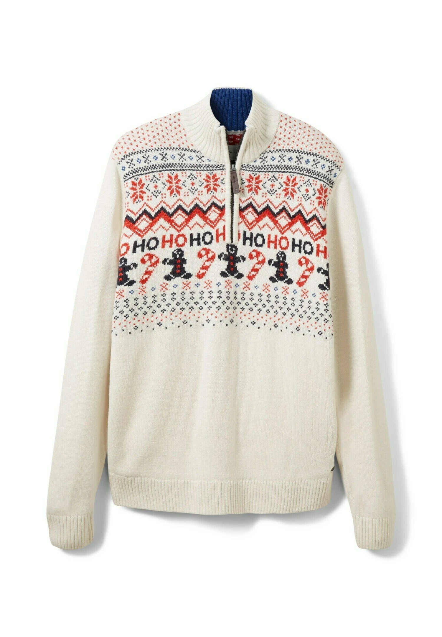 Tom Tailor Trui - White Navy Placed Jacquard 7 Tom Tailor Trui - White Navy Placed Jacquard - Afbeelding 5