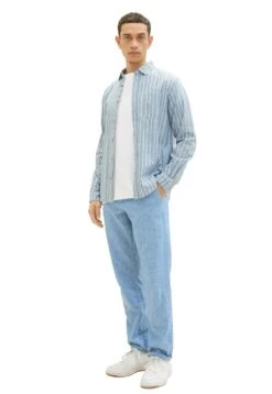 Tom Tailor Gemustertes- Overhemd - Blue Off White Navy Stripe -Syntia Delaney 953a237d67f84912b0b65191b90c8540