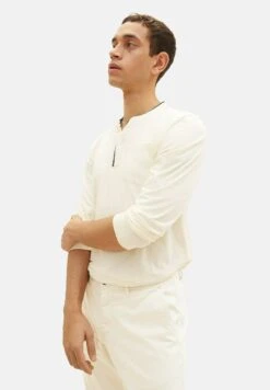 Tom Tailor Serafino With Chestpocket - Longsleeve - Vintage Beige -Syntia Delaney 96ab4019a96d4973b046874fd0f9d42d