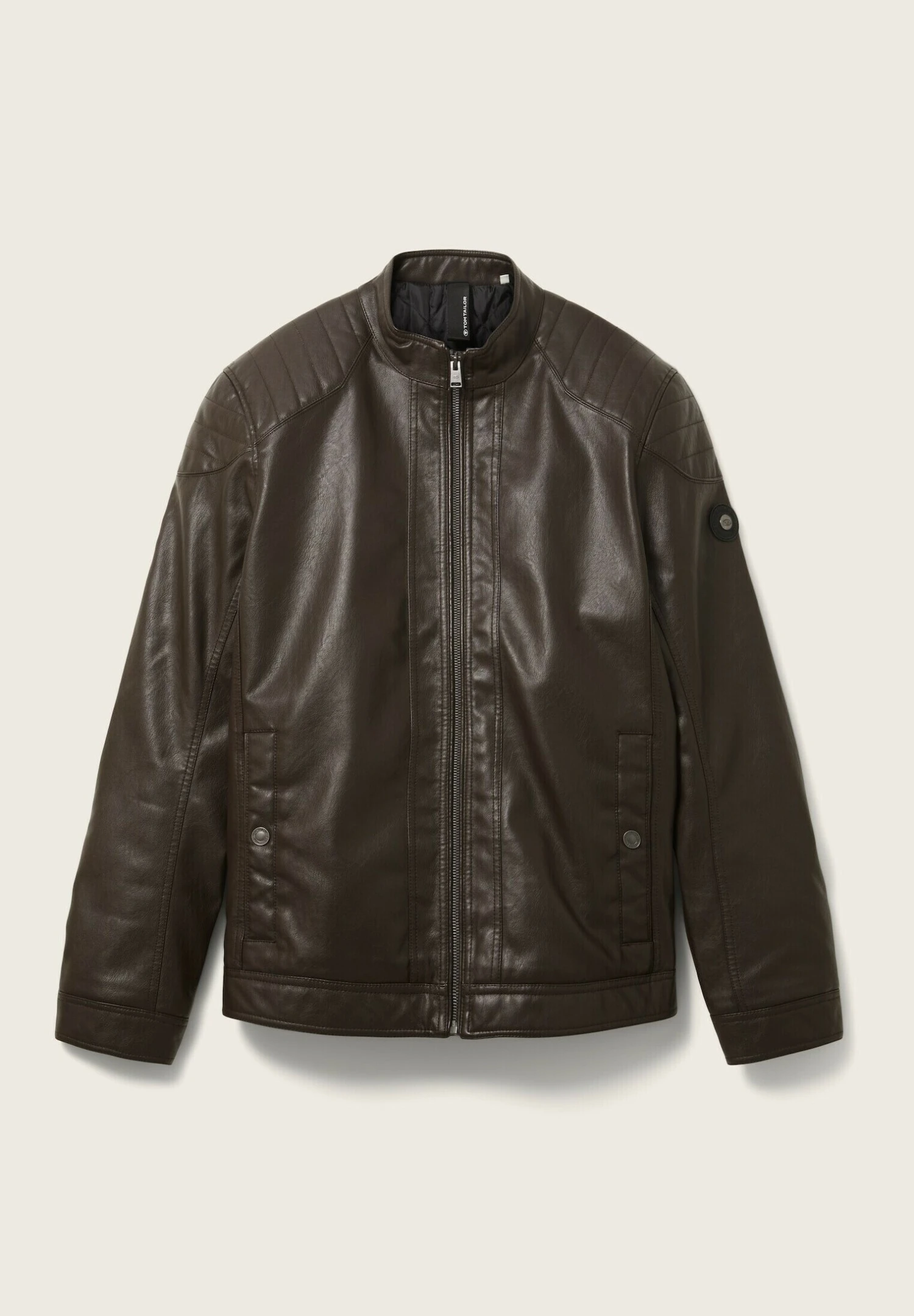 Tom Tailor Imitatieleren Jas - Espresso Brown Fake Leather 10 Tom Tailor Imitatieleren Jas - Espresso Brown Fake Leather - Afbeelding 8