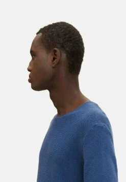TOM TAILOR Denim Zigzag Structured Crewneck - Trui - Dark Duck Blue -Syntia Delaney 971d3ac20c644d568ea4ea9f96c47c49