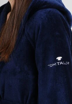 Tom Tailor Basic Velours - Badjas - Navy -Syntia Delaney 9b9e25c959744da3948b9fa68d9237ee