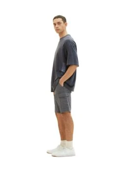 Tom Tailor Cargo- Shorts - Grey Diamond Structure -Syntia Delaney 9d84b29b3d7243a5abd8d9e3fa9a7151