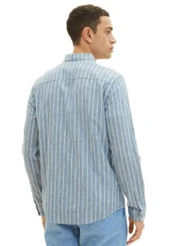Tom Tailor Gemustertes- Overhemd - Blue Off White Navy Stripe -Syntia Delaney 9e01e81e042e4ab4b1d81eacbec38158