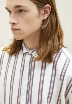 TOM TAILOR Denim Mit Streifen - Overhemd - White Navy Red Stripe -Syntia Delaney a1f79a986f9945b2a04d082d3e09f450