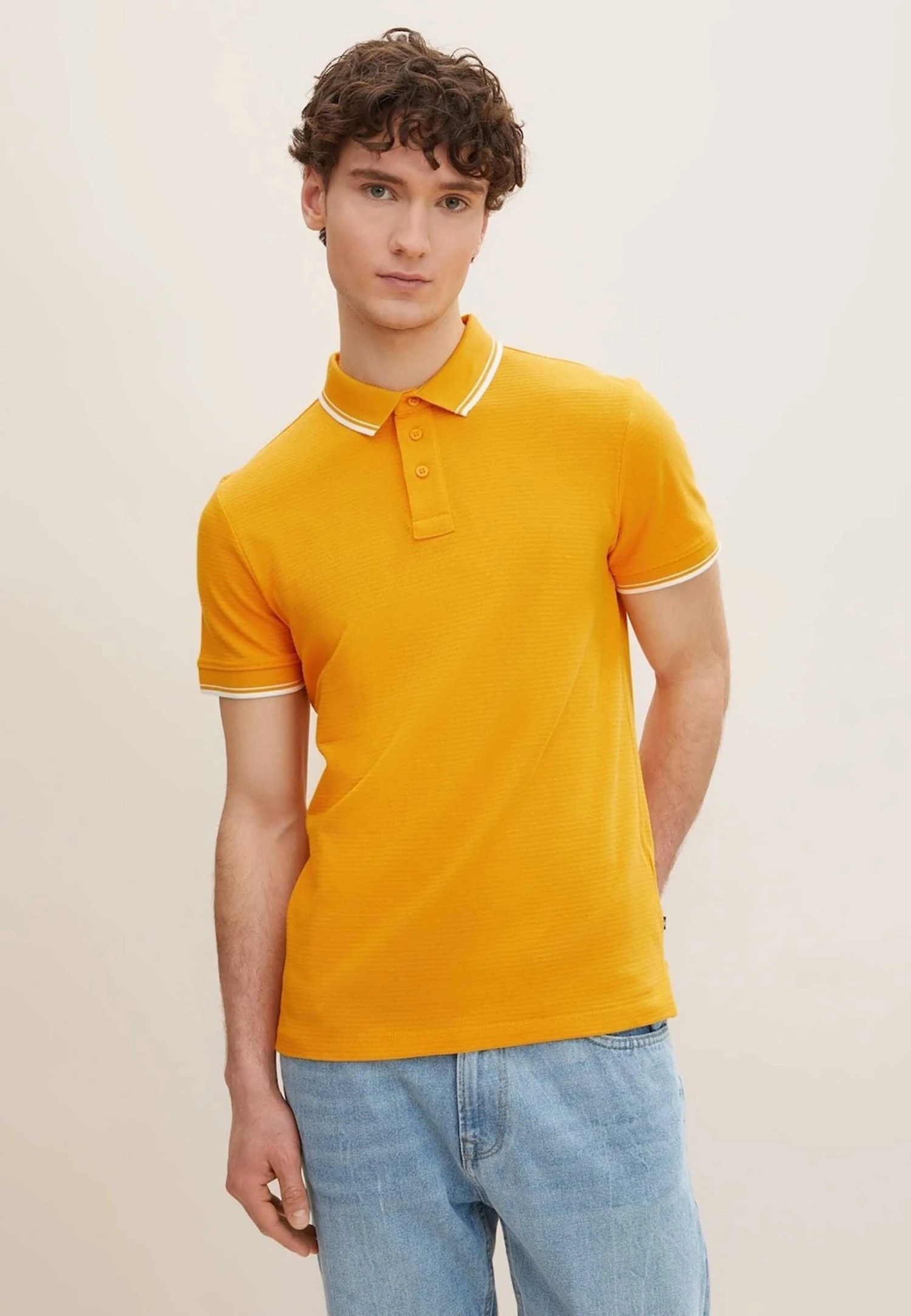 Tom Tailor Im Streifenmuster - Poloshirt - Warm Yellow 3 Tom Tailor Im Streifenmuster - Poloshirt - Warm Yellow
