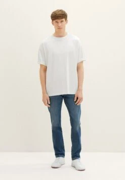 Tom Tailor Josh - Straight Leg Jeans - Mid Stone Wash Denim