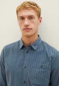 Tom Tailor Gestreiftes - Overhemd - Sea Green Navy Stripe -Syntia Delaney a40db918cd354e7da37d5005aef166f0