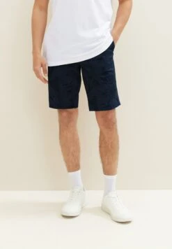 Tom Tailor Bermuda- Shorts - Navy Tonal Big Leaf Design
