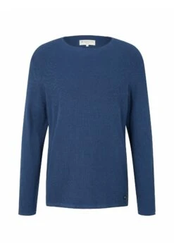 TOM TAILOR Denim Zigzag Structured Crewneck - Trui - Dark Duck Blue -Syntia Delaney a9904d54311744c3b70f3c82d577ef8d