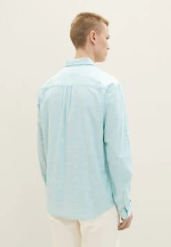 TOM TAILOR Denim Overhemd - Turquoise Structure -Syntia Delaney ab96d74ae609447d8887f11fcbbfd7ea