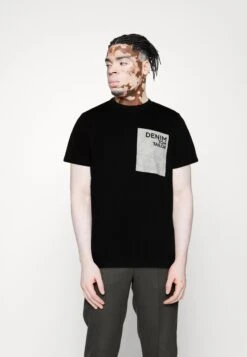 TOM TAILOR Denim Chest- T-Shirt Print - Black