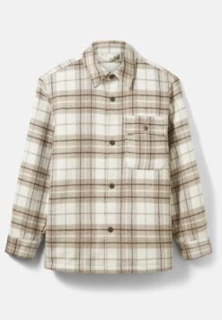 TOM TAILOR Denim Halflange Jas - Off White Beige Big Cosy Check -Syntia Delaney ac7e2fa7c7104825a8c89e46624a014a