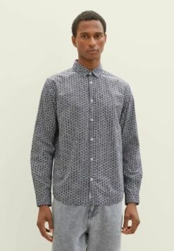 Tom Tailor Mit Allover-Print - Overhemd - Navy Geometric Design