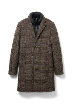 Tom Tailor Mantel - Blue Brown Boucle Wool Check -Syntia Delaney aead233b42b6418b95619dc946840058
