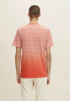 Tom Tailor Gestreiftes- T-Shirt Print - Peach White Melange Stripe -Syntia Delaney afb45cd9509a4c59acbaf6eb0bc4689e