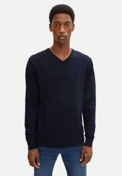 Tom Tailor Basic V Neck- Trui - Navy Melange
