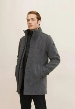 Tom Tailor 2 In 1 - Mantel - Dark Grey Black Herringbone -Syntia Delaney b09c959fea65459d92dac2fc61da0cda