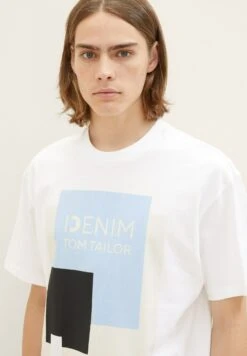 TOM TAILOR Denim T-Shirt Print - White -Syntia Delaney b0c784a7a3774c76875a540fdc694ccf