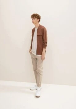 TOM TAILOR Denim Sweater Met Rits - Light Wood Brown -Syntia Delaney baf6df79bea34595bd12a02dc80ccceb