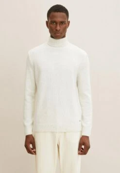 Tom Tailor Melierter Rollkragen- Trui - Nice Off White Melange