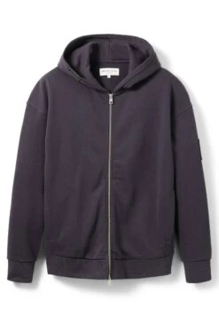 TOM TAILOR Denim Mit Logo-Detail - Sweater Met Rits - Coal Grey -Syntia Delaney bd0d3278f67d47fd9071fcf355505fb6