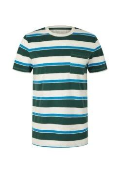 TOM TAILOR Denim Gestreiftes - T-Shirt Print - Green Multi Thin Bold Stripe