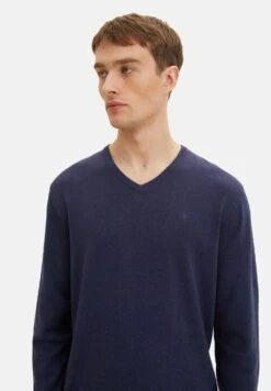 Tom Tailor Basic V Neck- Trui - Rhapsody Blue Melange -Syntia Delaney c0b9e238b3f84b6aacb0414e3ce6c74b