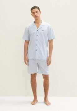 Tom Tailor Gestreifter Kurz Set - Pyjama - Blue Light Stripe