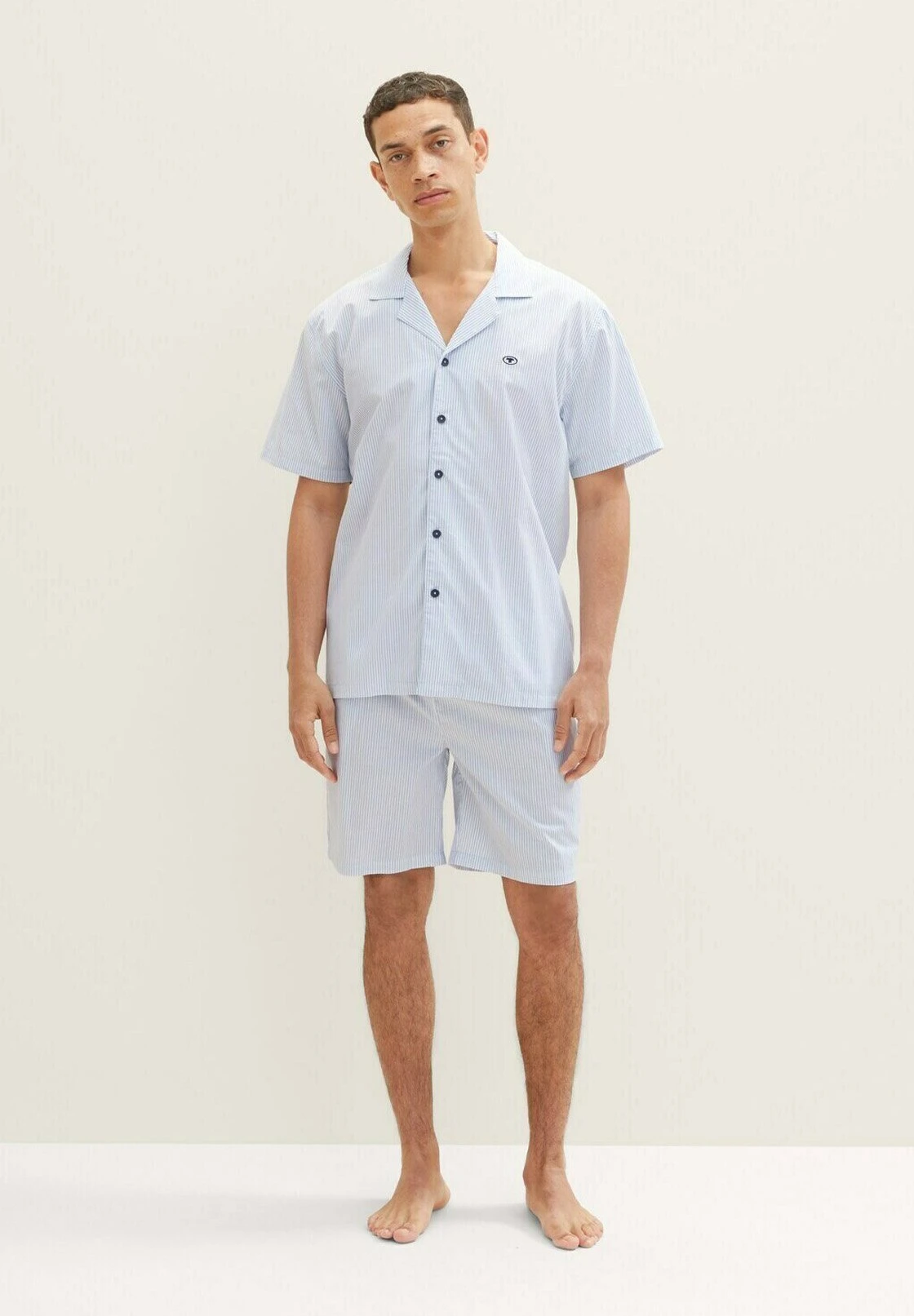 Tom Tailor Gestreifter Kurz Set - Pyjama - Blue Light Stripe 3 Tom Tailor Gestreifter Kurz Set - Pyjama - Blue Light Stripe