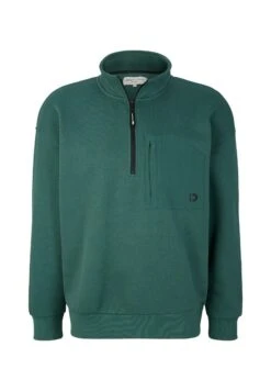 TOM TAILOR Denim Mit Troyer Krag - Sweater - Explorer Green -Syntia Delaney c0e393389bee46c98975c66f1c6cb45e