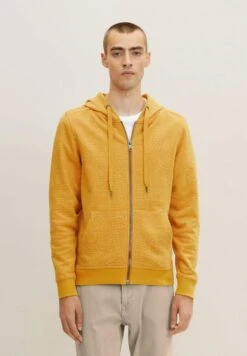 Tom Tailor Fine Striped- Sweater Met Rits - Flame Brown Injected Stripe