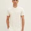 Tom Tailor Gestreiftes - T-Shirt Print - Vintage Beige Multi Stripe
