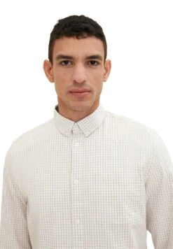 Tom Tailor Mit Karomuster - Overhemd - Off White Peach Orange Check -Syntia Delaney c71f3c057ec542fe8dde619c2a5e6dda