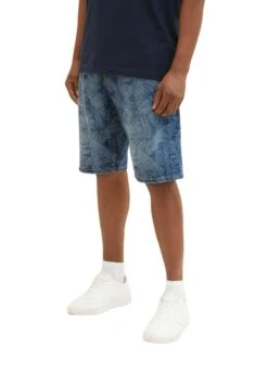 Tom Tailor Gemusterte Morris - Jeansshort - Dark Banana Leaf Lazer Denim -Syntia Delaney c973fd3bd6f844ffb80b9ff0b6b51b75